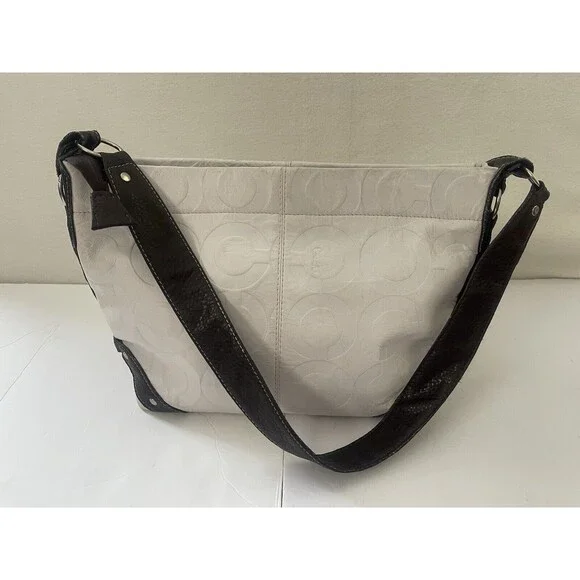 Coach Women’s White Shoulder Bag Dark Brown Strap Please Read - Picture 15 of 16